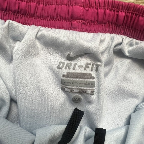 Nike Dri Fit Running Shorts Pink Lined Athletic with Drawstring Women's XS - Picture 3 of 6